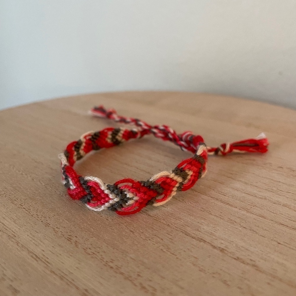 Bright Red Woven Bracelet